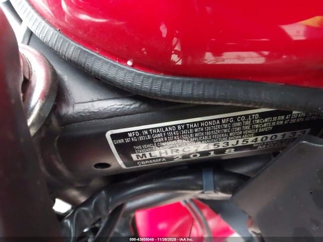2018 HONDA CBR650 FA 10