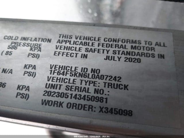 2020 FORD F-59 COMMERCIAL STRIPPED 9