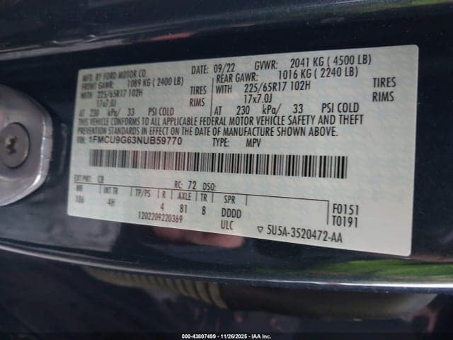 2022 FORD ESCAPE SE 9