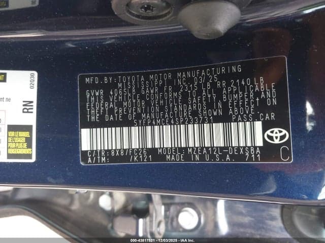 2025 TOYOTA COROLLA SE 9
