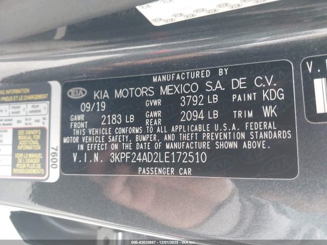 2020 KIA FORTE FE 9