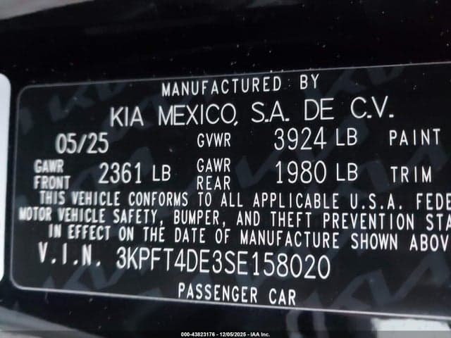 2025 KIA K4 LX 9