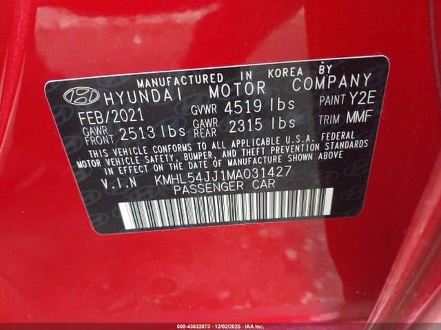 2021 HYUNDAI SONATA LIMITED 9