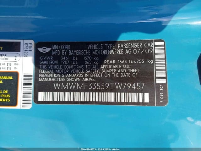 2009 MINI COOPER 9