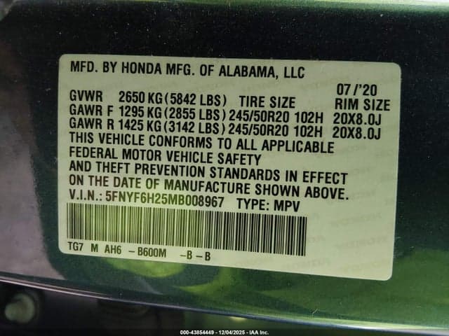 2021 HONDA PILOT AWD SPECIAL EDITION 9