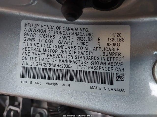 2021 HONDA CIVIC SPORT 9