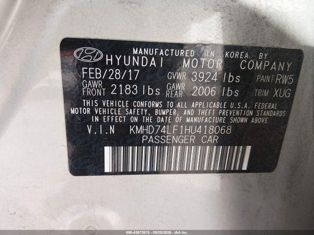 2017 HYUNDAI ELANTRA SE 9