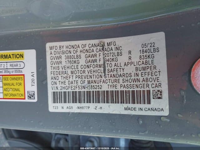 2022 HONDA CIVIC SPORT 9
