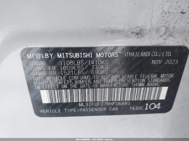2024 MITSUBISHI MIRAGE G4 ES 9