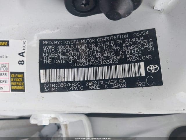 2024 TOYOTA COROLLA HYBRID LE 9