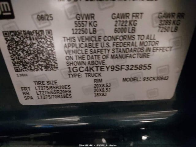 2025 CHEVROLET SILVERADO 3500HD 4WD LONG BED LT 9