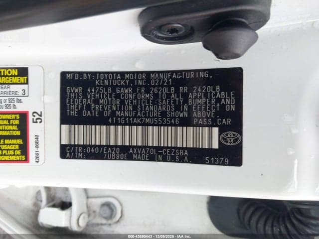 2021 TOYOTA CAMRY SE 9