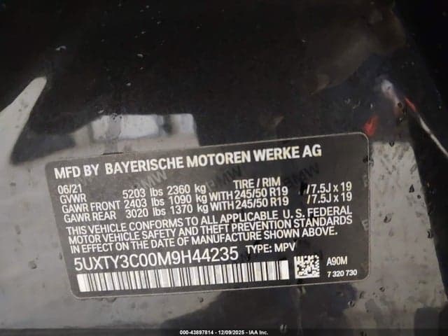 2021 BMW X3 SDRIVE30I 9