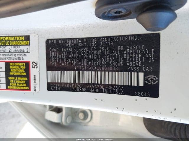 2020 TOYOTA CAMRY SE 9