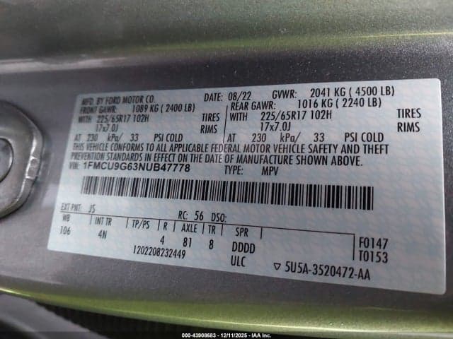 2022 FORD ESCAPE SE 9