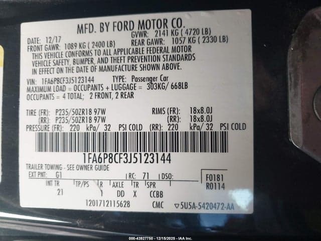 2018 FORD MUSTANG GT 9