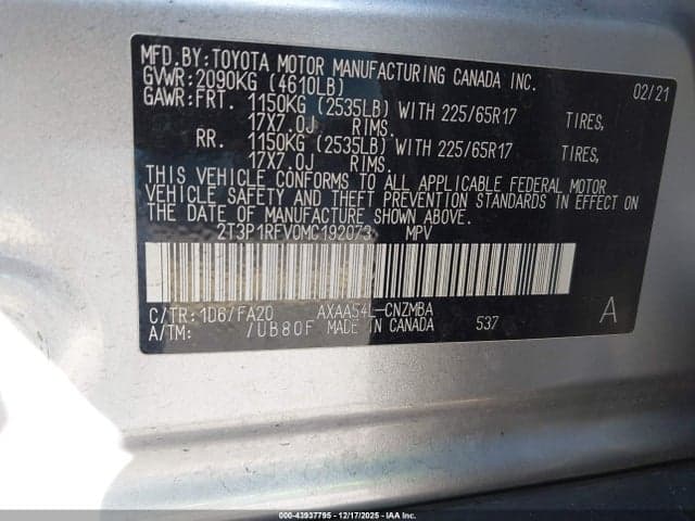 2021 TOYOTA RAV4 XLE 9