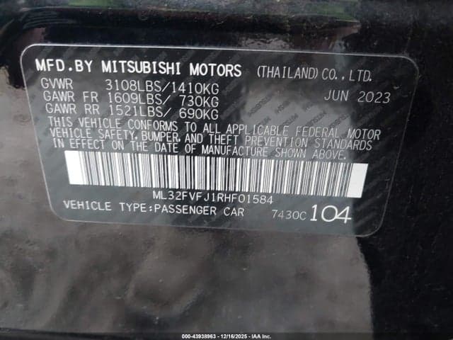 2024 MITSUBISHI MIRAGE G4 SE 9