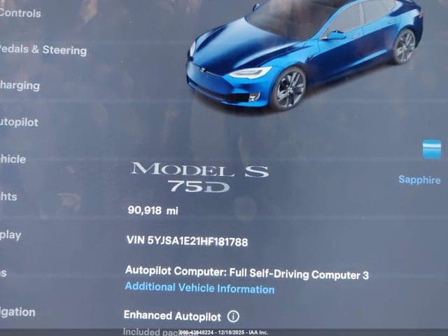 2017 TESLA MODEL S 100D/60D/75D/90D/P100D 7