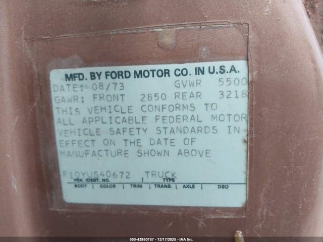 1973 FORD F 100 9