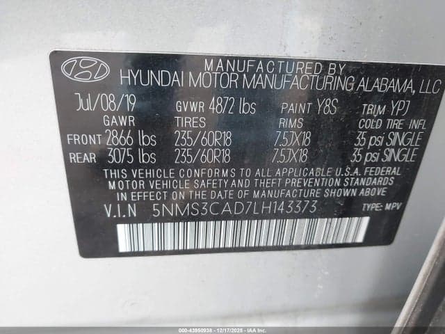 2020 HYUNDAI SANTA FE SEL 9