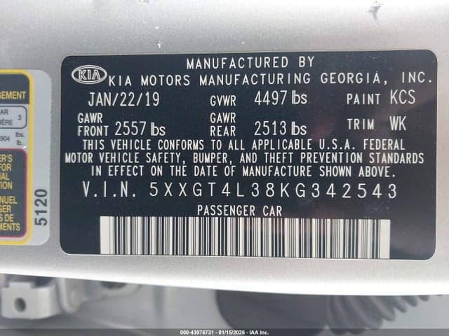 2019 KIA OPTIMA LX 9