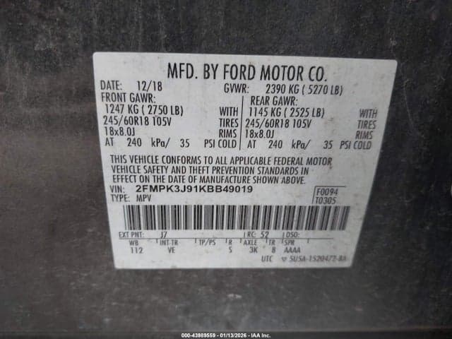 2019 FORD EDGE SEL 9