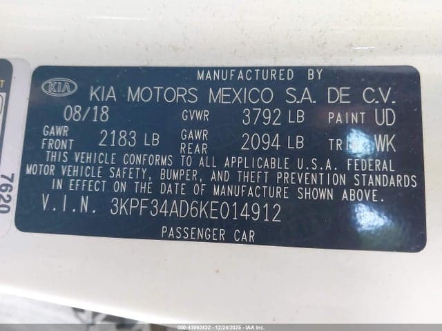 2019 KIA FORTE S 9