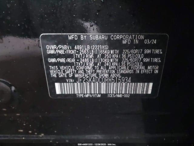 2024 SUBARU FORESTER PREMIUM 9