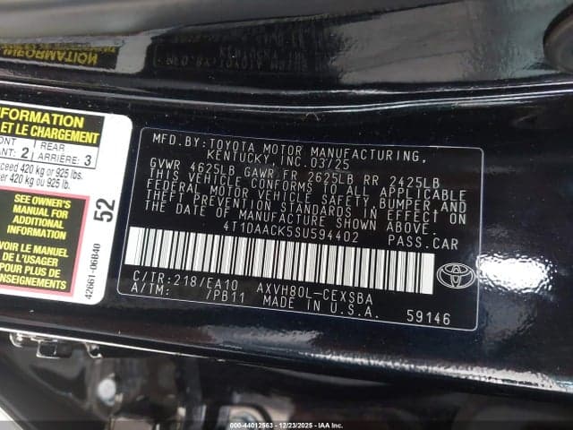 2025 TOYOTA CAMRY SE 9