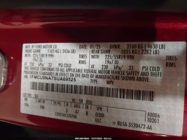 2025 FORD ESCAPE ST-LINE SELECT 9