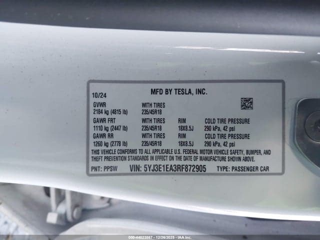 2024 TESLA MODEL 3 9