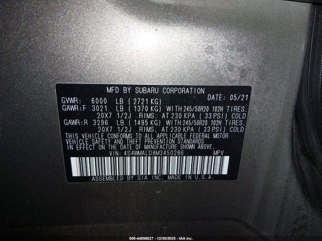 2021 SUBARU ASCENT LIMITED 9