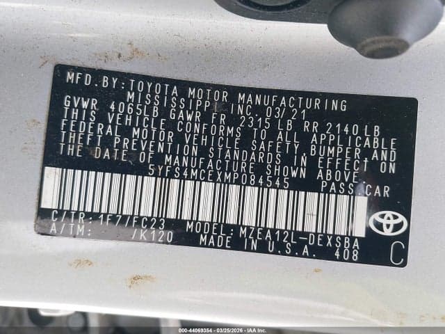 2021 TOYOTA COROLLA SE 9