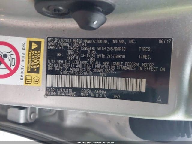 2017 TOYOTA HIGHLANDER XLE 9