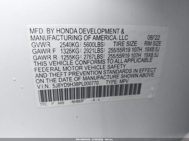 2023 ACURA MDX STANDARD 9