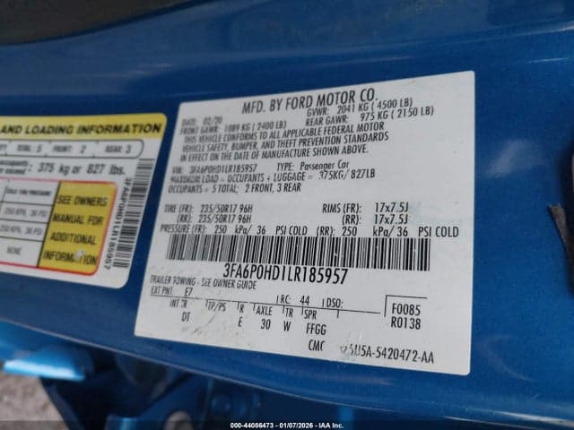 2020 FORD FUSION SE 9