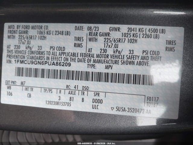 2023 FORD ESCAPE ACTIVE 9