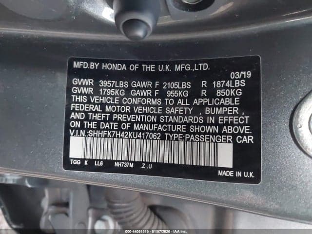 2019 HONDA CIVIC SPORT 9