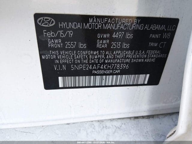 2019 HYUNDAI SONATA SE 9