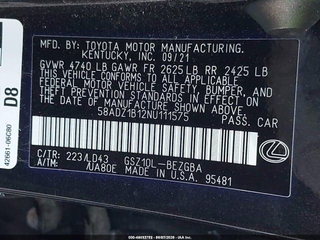2022 LEXUS ES 350 9