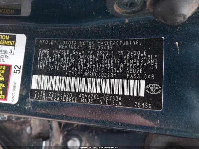 2019 TOYOTA CAMRY SE 6