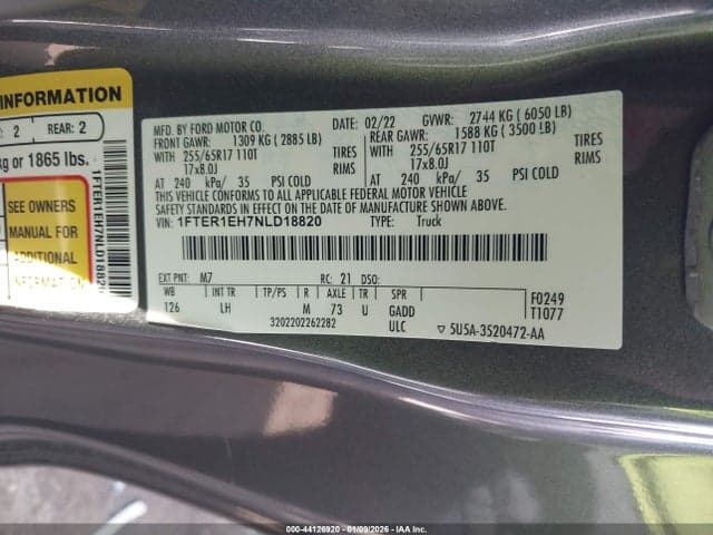 2022 FORD RANGER XL 9