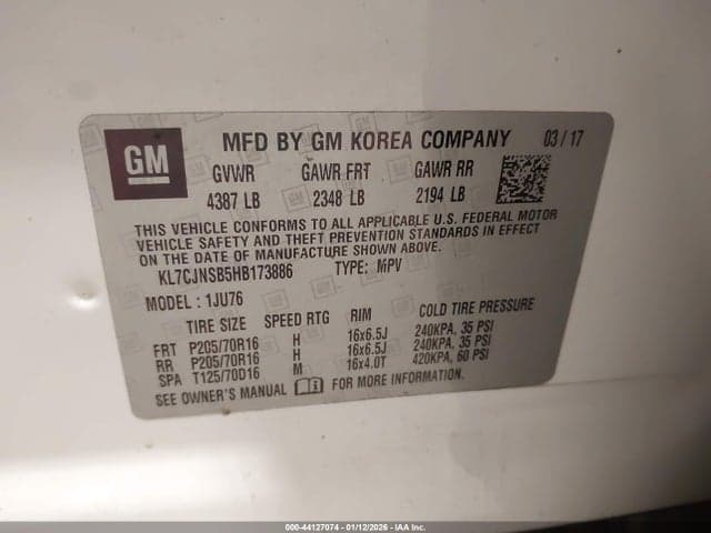 2017 CHEVROLET TRAX LS 9