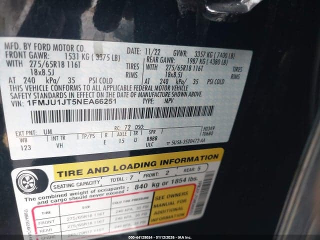 2022 FORD EXPEDITION XLT 9