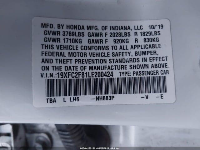 2020 HONDA CIVIC SPORT 9