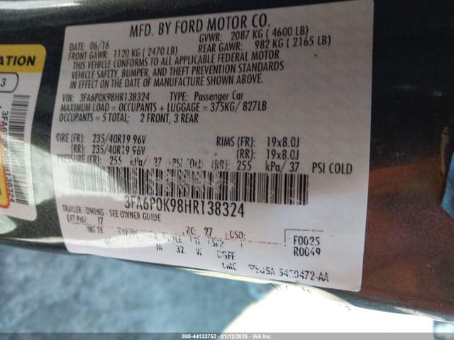 2017 FORD FUSION PLATINUM 9