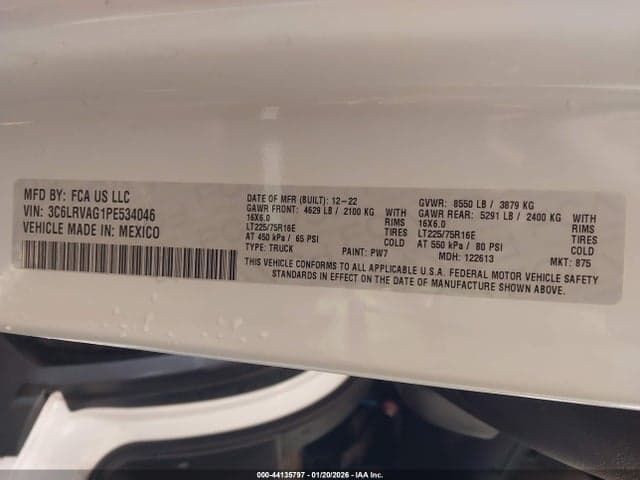 2023 RAM PROMASTER 1500 LOW ROOF 136 WB 9