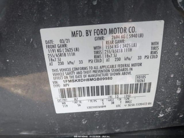 2021 FORD EXPLORER XLT 9