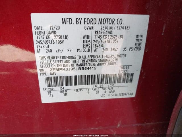 2020 FORD EDGE SEL 9